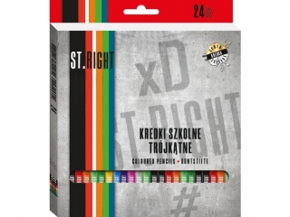 Kredki ST.RIGHT szkolne trójkątne 24 kolory