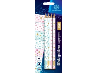 Owki grafitowe trjktne HB ASTRAPEN - Stars - 4 szt. blister  [opakowanie=24szt]