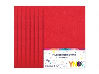 Filc dekoracyjny YNJ czerwony 8szt.