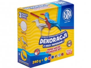Masa papierowa Astra zestaw 240g, 6 kol x 10 ml, pdzelek  [opakowanie=4szt]