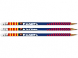 Owki grafitowe trjktne HB z gumk FC Barcelona - 36 szt. drum
