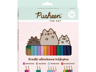 Kredki ołówkowe trójkątne 18 kolorów PUSHEEN