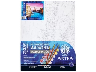 Zestaw z farbami - malowanie wg numerw 40x50cm, Wenecki pejza, ARTEA ASTRA