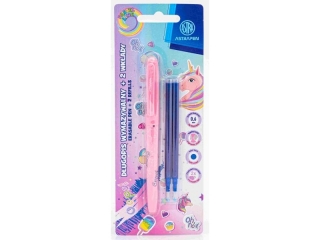 D�ugopis wymazywalny 0,6 mm ASTRAPEN Oops! Unicorn - 1+ 2 wk�ady niebieskie blister  [opakowanie=12szt]
