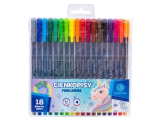 Cienkopisy tr�jk�tne 0, 4 mm ASTRAPEN Unicorn - 18 kolor�w [opakowanie=12szt] (CEN+3%)