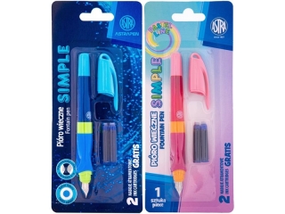Pi�ro wieczne z ergonomicznym uchwytem do nauki pisania ASTRAPEN + 2 naboje atramentowe - 1+2 szt. blister (6%)