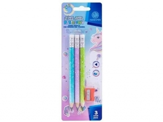 Owki grafitowe trjktne HB jumbo ASTRAKIDS UNICORN + temperwka - 3+1 szt. blister  [opakowanie=24szt]