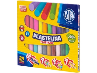 Plastelina Astra 24 kol (4 neon, 4 metal, 4 pastel) (10%)