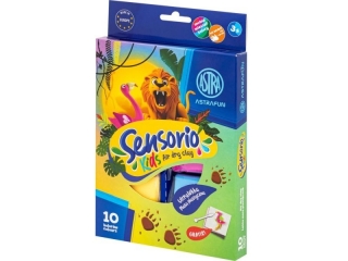 Lekka masa plastyczna Dungla Sensorio Kids - 10 kolorw   [opakowanie=12szt]