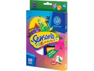Lekka masa plastyczna Dinozaury Sensorio Kids - 10 kolorw   [opakowanie=12szt]