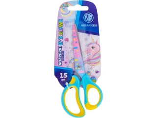 Noyczki szkolne z ergonomicznym uchwytem 150 mm ASTRAKIDS Unicorn - 1 szt. blister  [opakowanie=12szt]