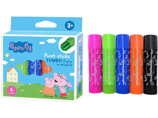 Farby w sztyfcie okrągłe JUMBO Peppa Pig - 4 kolory Nnowość