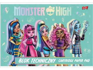 Blok techniczny A4 10 kartek okładka kredowana 190 g/m2 MONSTER HIGH [opakowanie=10szt]
