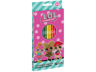 Kredki ołówkowe trójkątne L.O.L - 12 kolorów Nnowość