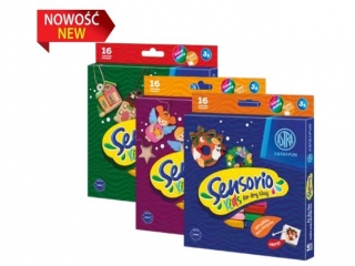 Lekka masa plastyczna ASTRAFUN Sensorio Kids Domek z piernika Anioki witeczny Stroik - 16 kol  [opakowanie=12szt]