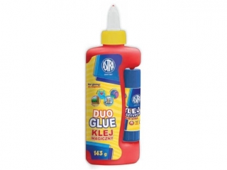 Klej DUO 2w1: Klej magiczny w płynie PVA ASTRA 143g + Klej w sztyfcie PVP ASTRA 8g Nnowość