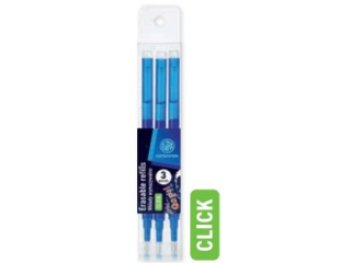 Wkady wymazywalne CLICK niebieskie 0,5 mm ASTRAPEN OOPS! - 3 szt. PET box  [opakowanie=24szt]