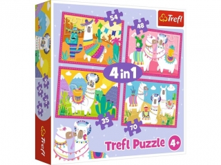 Puzzle "4w1" TREFL Lamy na wakacjach