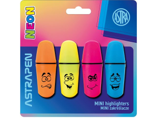 Mini zakreślacze ASTRAPEN NEONmania 4 kolory - 4 szt. blister Nnowość