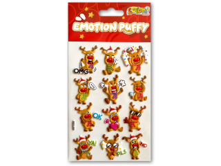 PENMATE KOLORI NAKLEJKI PUFFY SWPX-1805 EMOTION REINDEERS