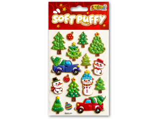 PENMATE KOLORI NAKLEJKI PUFFY SWPX-3202 CHRISTMAS TREES AND SNOWMEN