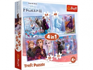 Puzzle "4w1" TREFL Kraina Lodu - Podróż w nieznane