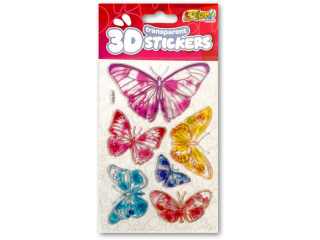 PENMATE KOLORI NAKLEJKI 3D TRANSPARENT PUS-8207 SIX BUTTERFLIES