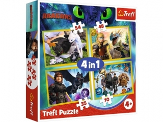 Puzzle "4w1" TREFL Jak wytresować smoka