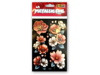 PENMATE KOLORI NAKLEJKI METALLIC FOIL HMS-6701 DOUBLE FLOWERS I
