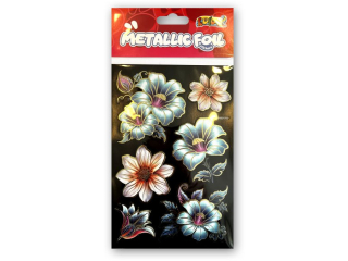PENMATE KOLORI NAKLEJKI METALLIC FOIL HMS-6702 DOUBLE FLOWERS II