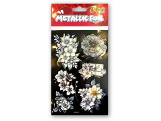 PENMATE KOLORI NAKLEJKI METALLIC FOIL HMS-6703 DOUBLE FLOWERS II