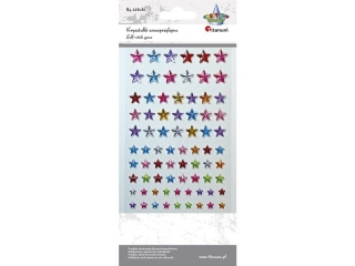 Kryszta�ki samoprzylepne gwiazdki mix kolor�w 11/10/8/5mm 84szt.