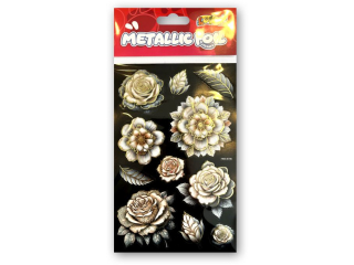 PENMATE KOLORI NAKLEJKI METALLIC FOIL HMS-6706 DOUBLE FLOWERS VI