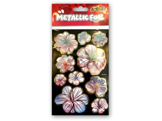 PENMATE KOLORI NAKLEJKI METALLIC FOIL HMS-6707 DOUBLE FLOWERS VII