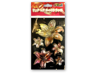PENMATE KOLORI NAKLEJKI GOLD FOIL HMBS-701 LILIES