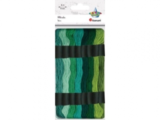 Mulina 8m tonacja zielona 8 kolor�w