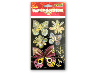 PENMATE KOLORI NAKLEJKI GOLD FOIL HMBS-708 BUTTERFLIES