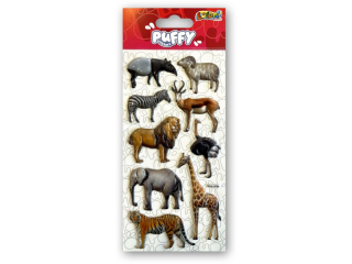 PENMATE KOLORI NAKLEJKI PUFFY PUF-5704 WILD ANIMALS