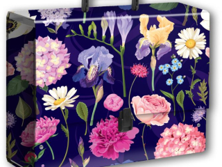 PENMATE TECZKA Z RĄCZKĄ B4 JUMBO T 0124 KWIATY POLSKIE HORTENSJA NA CIEMNYM TLE FOLIA MAT NIERYSUJĄCA