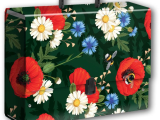 PENMATE TECZKA Z RĄCZKĄ B4 JUMBO T 0127 KWIATY POLSKIE MAKI W ZIELEN FOLIA MAT NIERYSUJĄCA