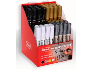 Marker olejowy do nagrobkw, kocwka 2, 5mm, 4 kolory display 62 szt.