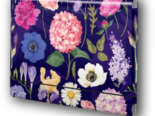 PENMATE TECZKA �AMANA A4 NA GUMK� T0124 KWIATY POLSKIE HORTENSJA NA CIEMNYM TLE FOLIA MAT NIERYSUJ�CA