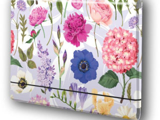 PENMATE TECZKA ŁAMANA A4 NA GUMKĘ T0125 KWIATY POLSKIE HORTENSJA NA JASNYM TLE FOLIA MAT NIERYSUJĄCA