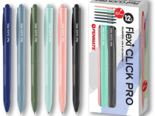 PENMATE D�UGOPIS FLEXI CLICK PRO NIEBIESKI WK�AD, OBUDOWA MIX KOLOR�W MORANDI [opakowanie=12szt]
