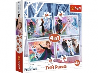 Puzzle "4w1" TREFL Kraina Lodu - W magicznym lesie