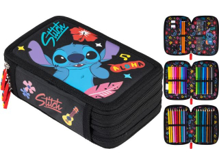 Pirnik szkolny potrjny z wyposaeniem STITCH BLACK ALOHA