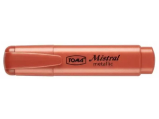 Zakreślacz TOMA tekstu Mistral Metallic, płaskie, szeroka końcówka 1-5mm - różowy