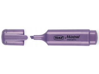 Zakreślacz TOMA tekstu Mistral Metallic, płaskie, szeroka końcówka 1-5mm - fioletowy