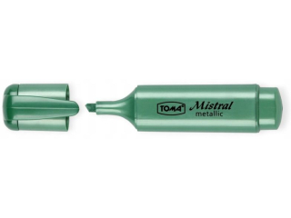 Zakreślacz TOMA tekstu Mistral Metallic, płaskie, szeroka końcówka 1-5mm - zielony