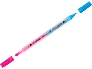 Zakre�lacz TOMA Blizzard Duo Color, ko�c�wka 4mm + ko�c�wka 1mm, 8 kolor�w tuszu - r�owy+niebieski [opakowanie=10szt]TO-337 r�owy+niebieski